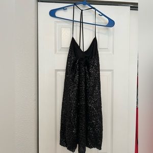 Black Sequin Mini Dress